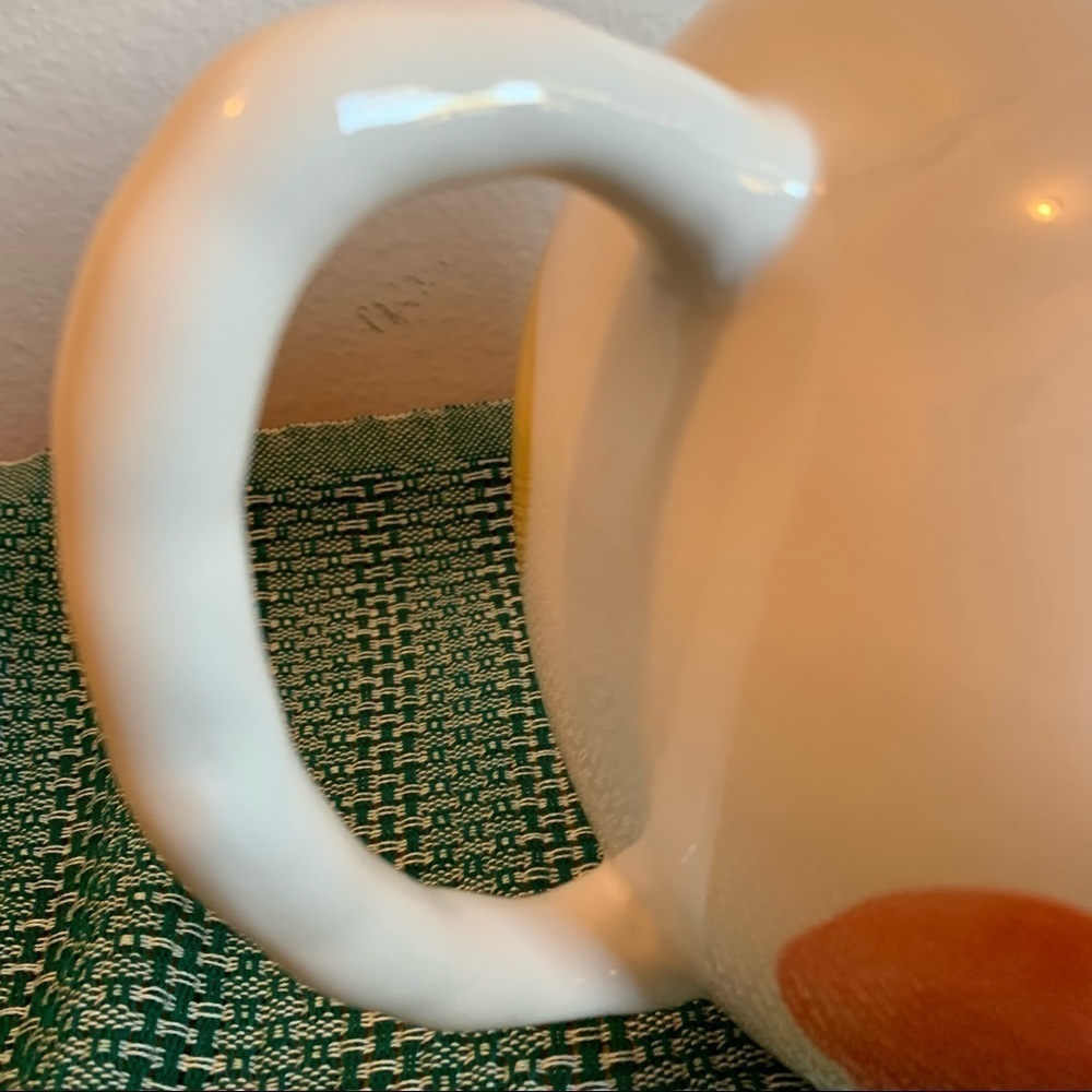 Vintage hand painted ceramic fruit pitcher country farmhouse kitchen decor - Picture 9 of 10